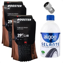 Par Pneu 29x2.40 Kenda Booster Pro XC Tubeless Kevlar Sct Bike Banda Marrom Cravo Selante Adaptador