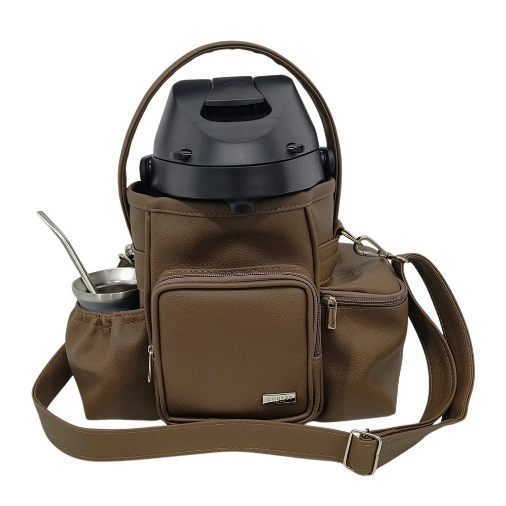 Mateira para Levar Tererê Lisa Cor Marrom - Coutre Bolsas
