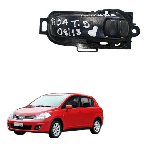 Macaneta Interna Nissan Tiida Traseira Direita 2008 A 2013 Preto Traseira