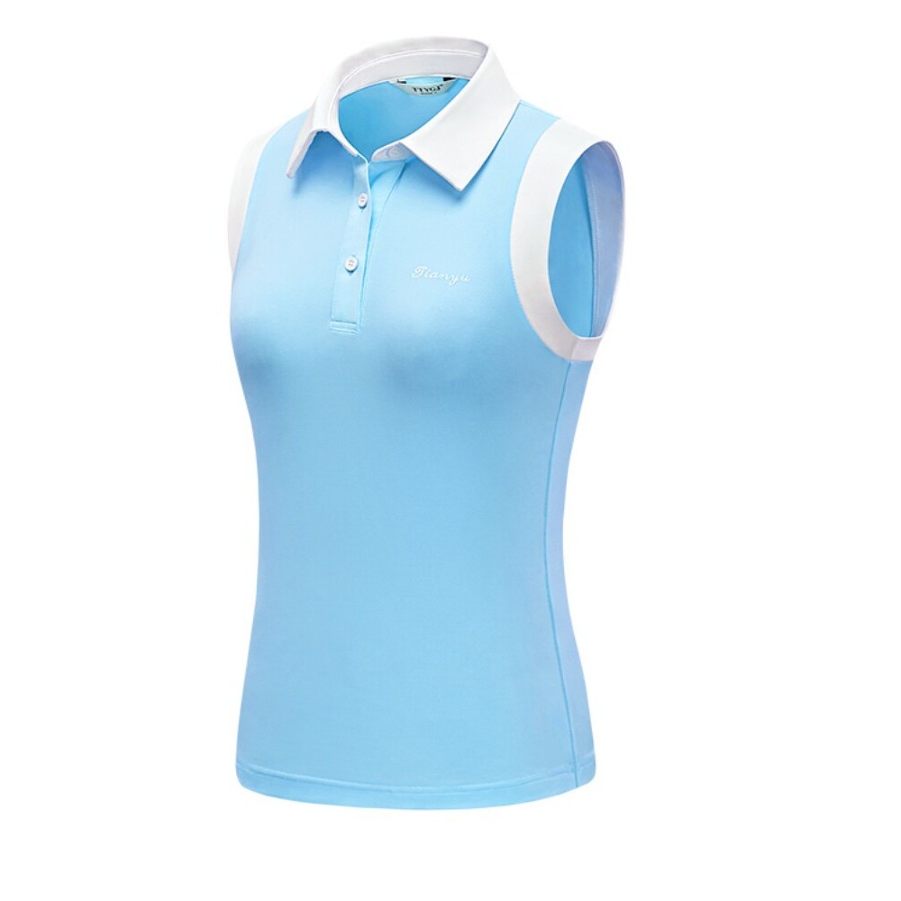Golf senhoras de manga curta sem mangas colete camiseta estiramento de secagem rápida POLO lapela esportes cor brilhante