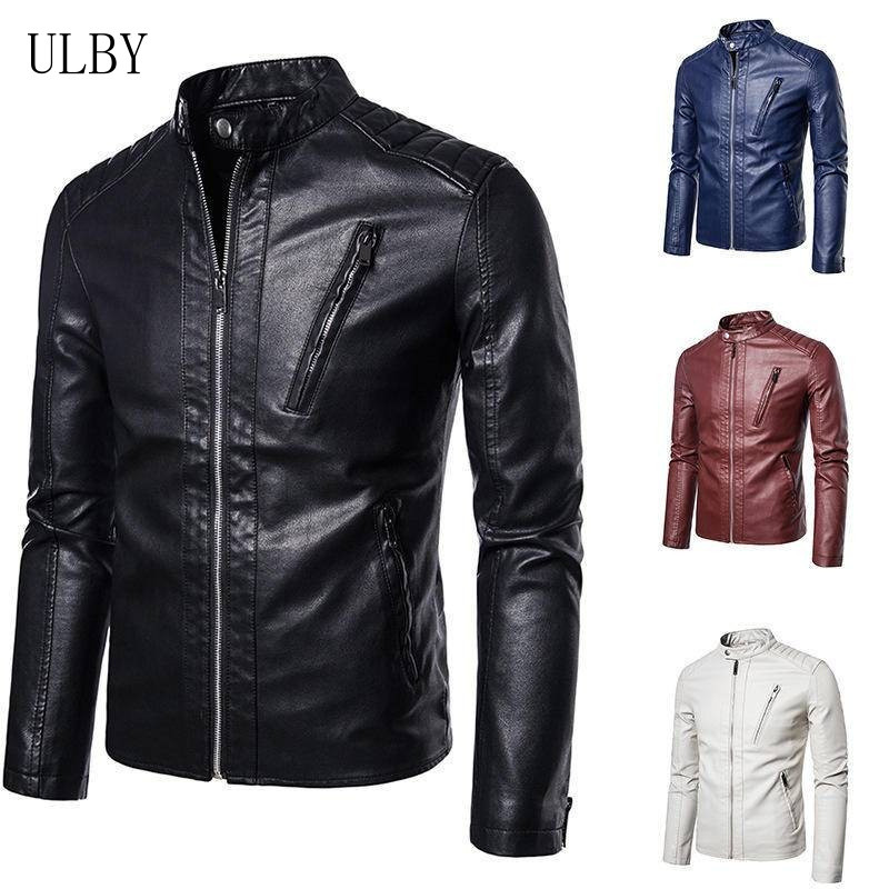 Jaqueta de Couro Casual Masculina para Motociclistas, Jaqueta Fina de Primavera L8965
