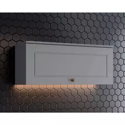 Armário Aéreo Cozinha Modulado Americana 1 Porta Basculante 80cm Cinza - Henn