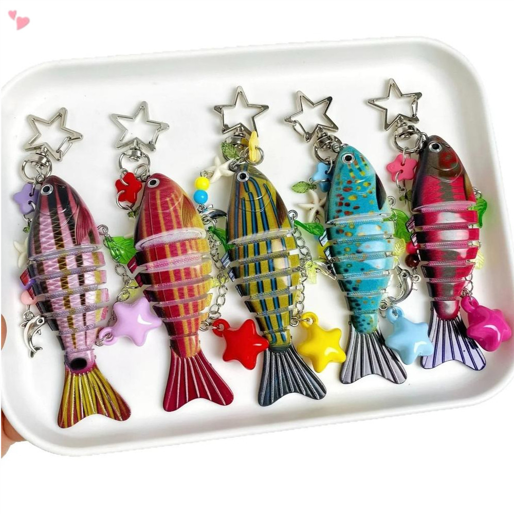 Chaveiro De Peixe Articulado Realista , Pingente De Bolsa De Isca De Pesca Biônica Para Mochila , Chaves De Carro , Pres
