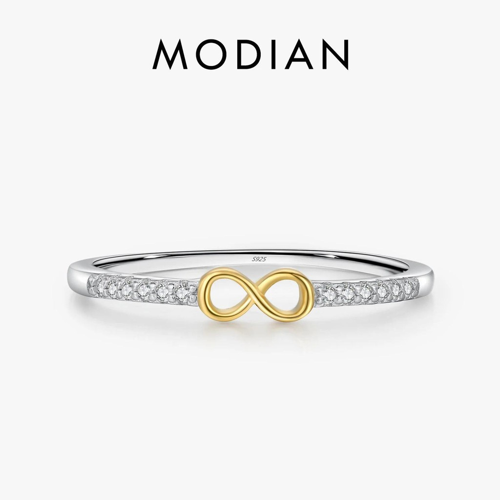 MODIAN 925 Sterling Silver Hollow Infinite Love Romantic Finger Ring Pave Trendy Setting CZ Jóias Empilháveis Para Prese