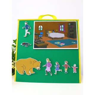 Vamos caçar ursos juntos livro de imagens feltro história em inglês auxiliares de ensino interação em sala de aula infan