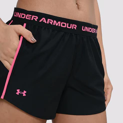 Shorts Under Armour Tech Play Up Sports Feminino Preta e Rosa