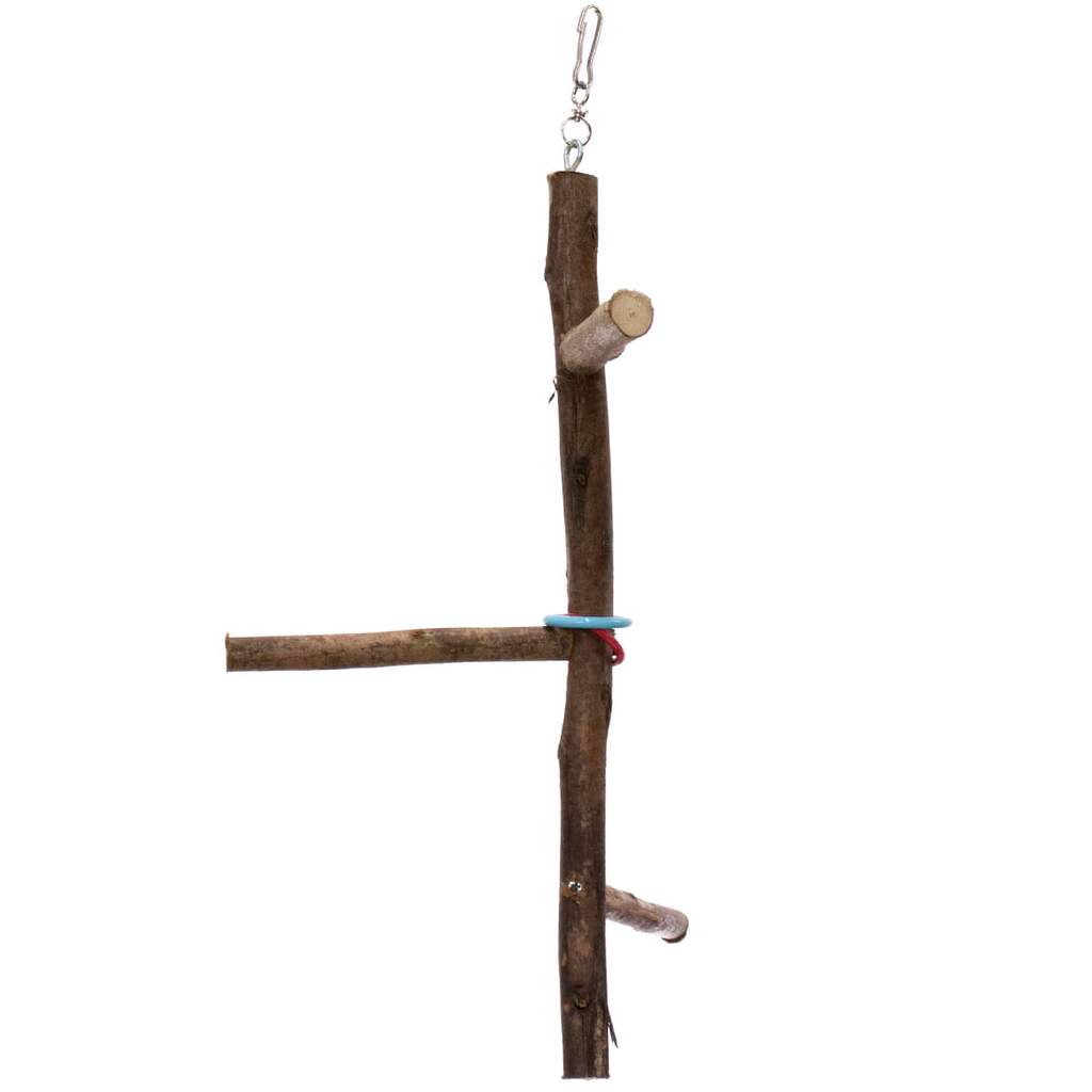 Brinquedo Poleiro Pêndulo Equilibrista Madeira Natural Ring Neck Calopsita Divertido para Pássaros