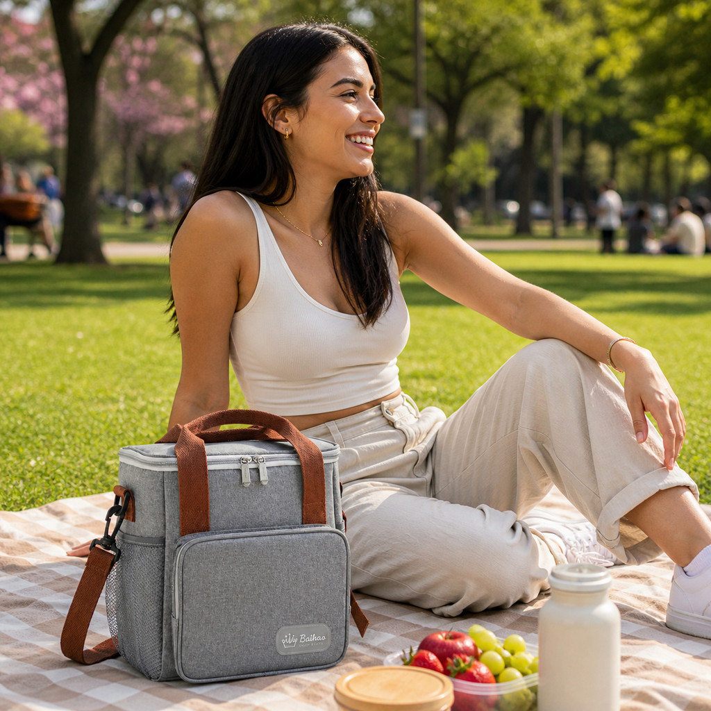 Lancheira Térmica Premium Oxford Impermeável Resistente Com Alça Transversal Bolsa Para Almoço E Lanche Reforçada