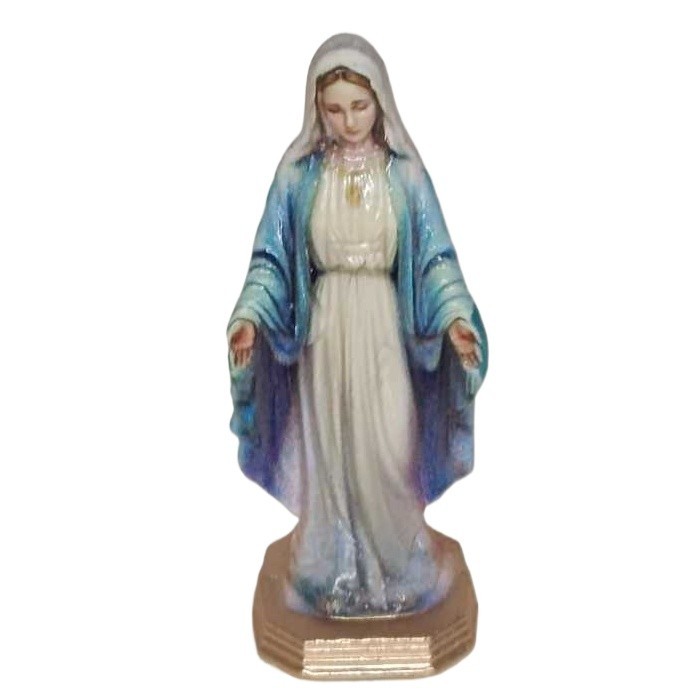 Imagem Nossa Senhora Aparecida em Metal Pequena Devoção Católica Altar Painel de Carro Presente Lembrança