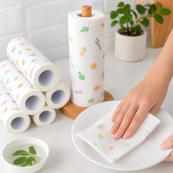 Pano Reutilizável Para Limpeza Com 50/100/150 Peças Absorve Água Seco Lavável Toalha De Papel