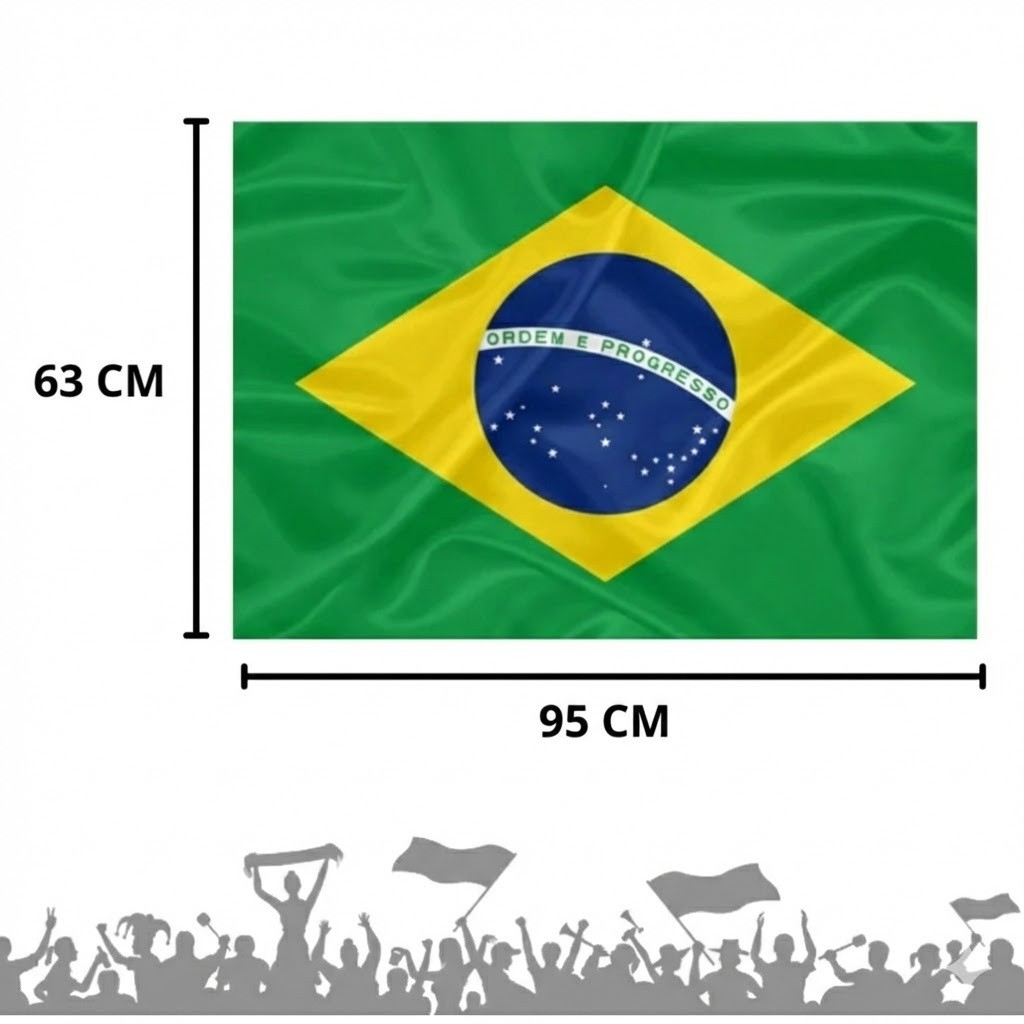 Bandeira Do Brasil Grande 95x63cm Poliéster Cores Vivas Copa do Mundo, Manifestação patria amada