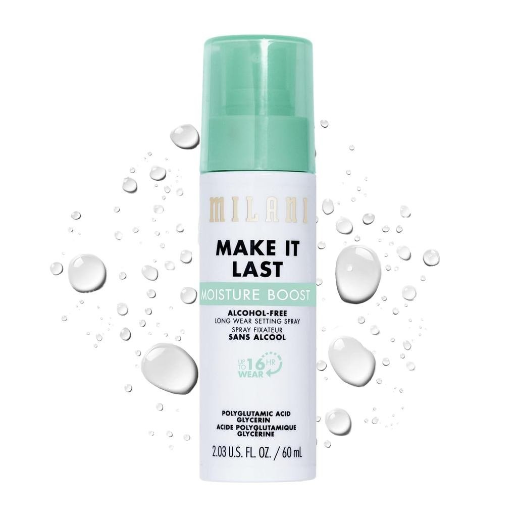 Milani Make It Last Moisture Boost Setting Spray – Spray fixador de maquiagem à prova d'água e não oleoso – Fórmula hidr