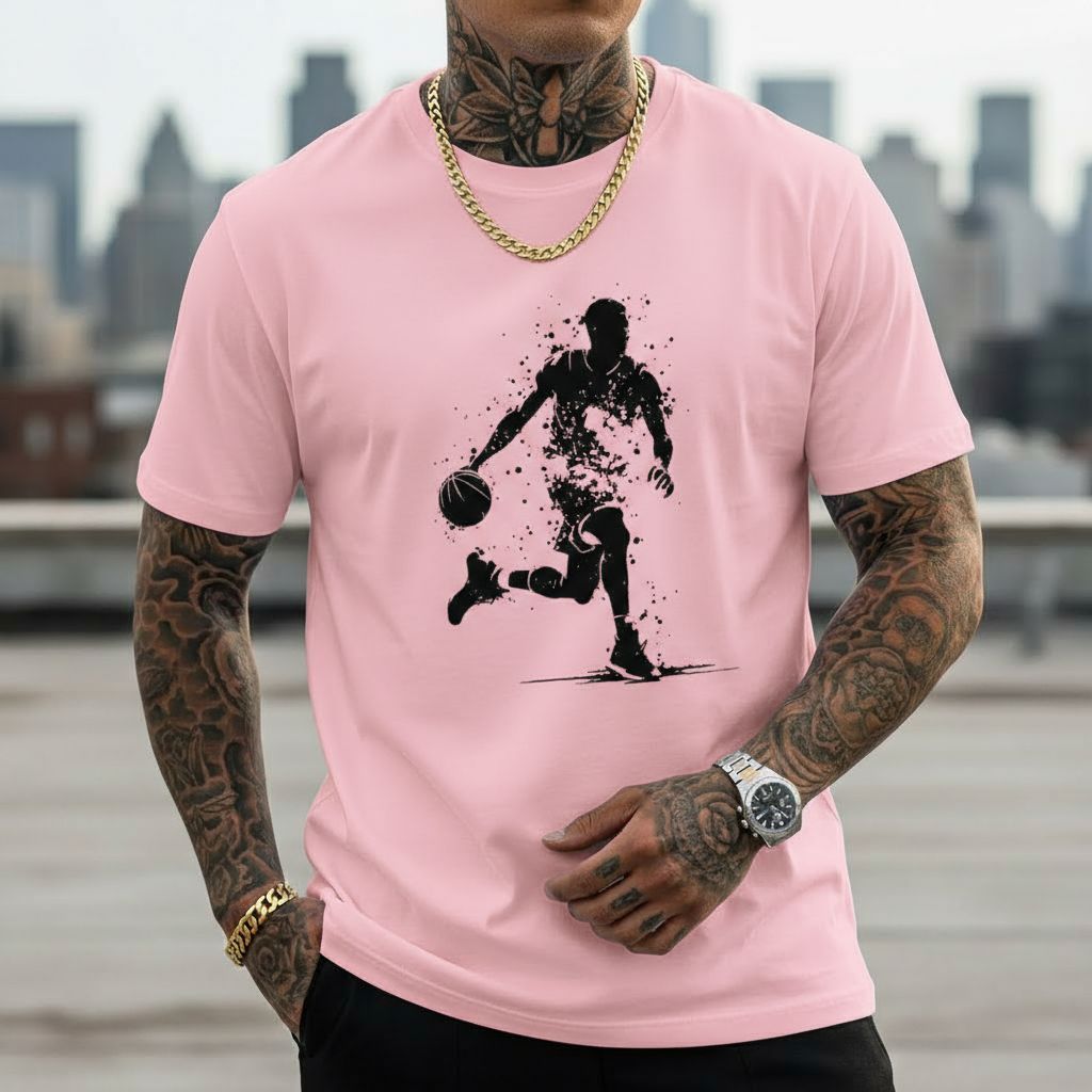 Camiseta Básica Casual Masculina Estampada Basquete Jogador Esporte Estiloso Premium Academia Treino