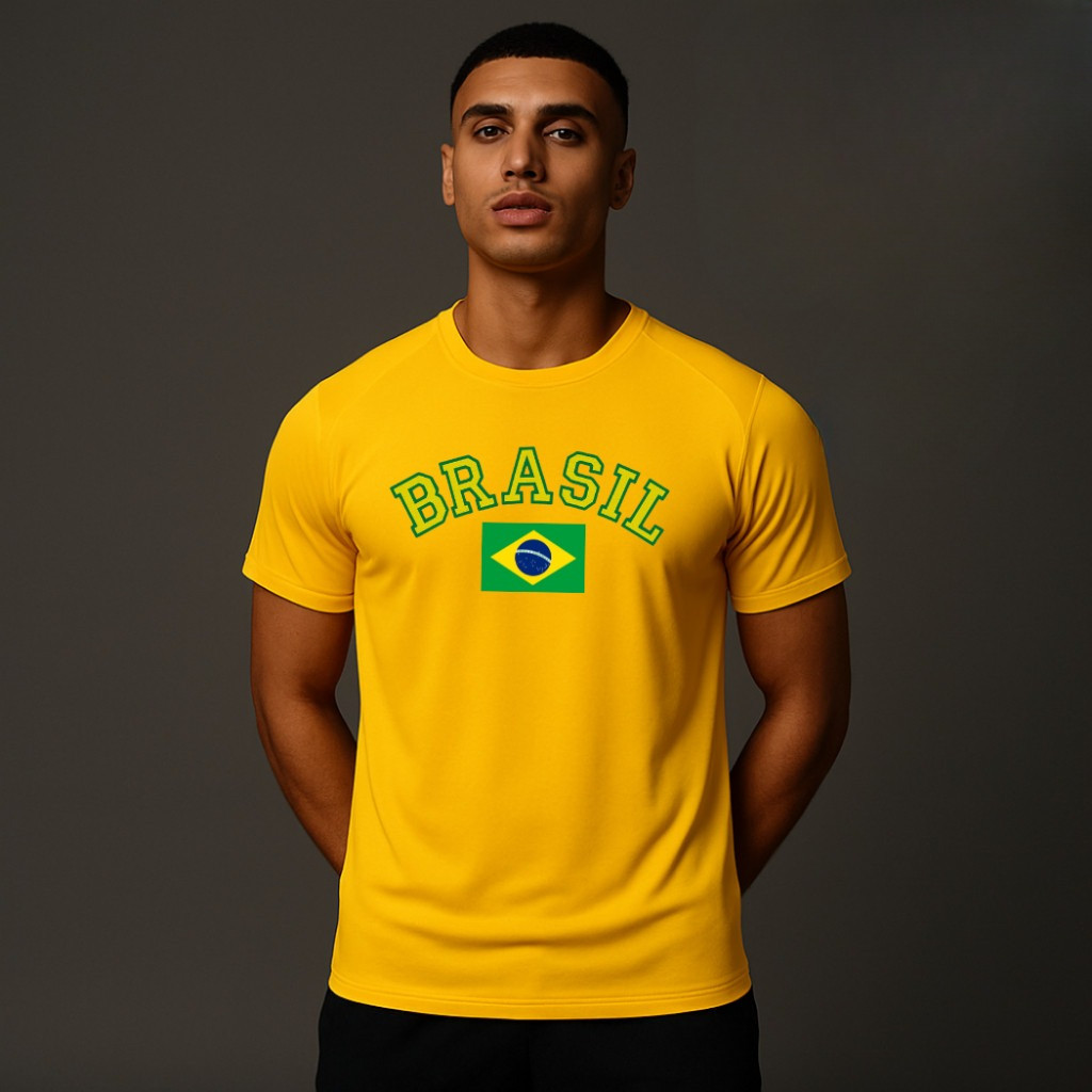 Camiseta Dry Fit Brasil Torcida Unissex Brasil Copa Do Mundo 2026