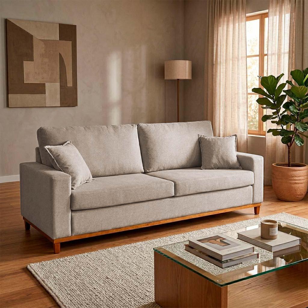 Sofá Living Marau 1,50m Bouclê Bege - King House