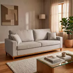 Sofá Living Marau 1,50m Bouclê Bege - King House
