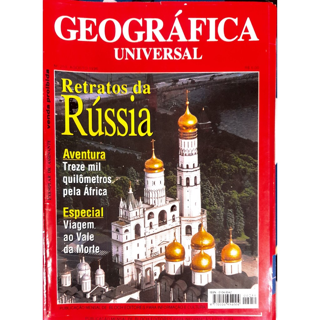 Revista Geográfica Universal nº 259 Agosto 1996  Retratos da Rússia de Bloch 7992584