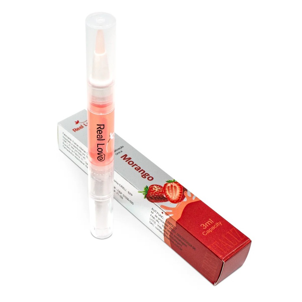 CANETA HIDRATANTE CUTICULA REAL LOVE BI-04 MORANGO - BX C/12