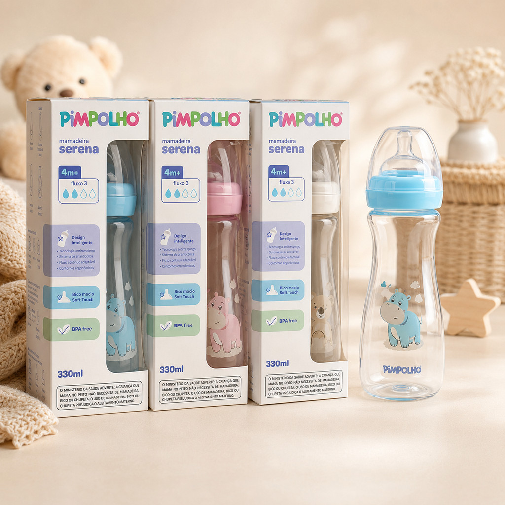 Mamadeira Infantil Pimpolho Anticólica Silicone