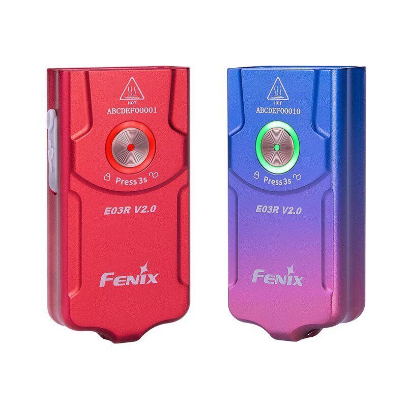 Lanterna de Chaveiro Fenix E03R V2.0, Lanterna Mini Recarregável de Alta Luminosidade para Emergências EDC