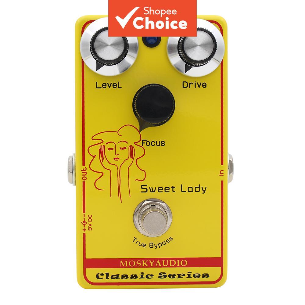 Pedal de Overdrive Mosky Sweet Lady para guitarra elétrica com controles de Nível, Drive e Focus