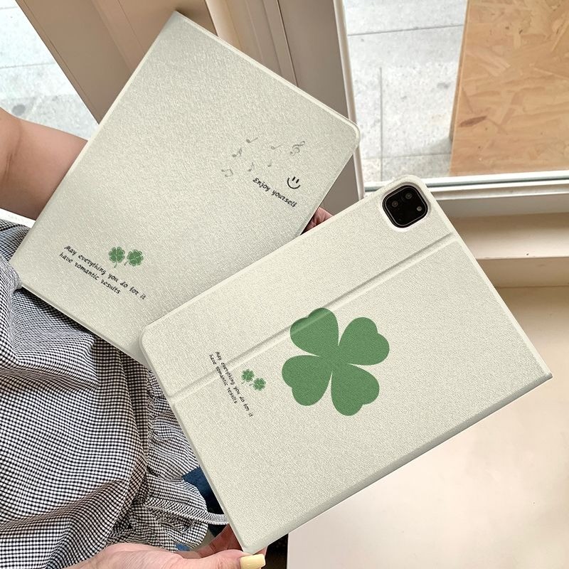 Capa Capinha Trevo da sorte para Tablet Samsung Galaxy Tab S6 Lite  A9PLUS S9 S10 FE PLUS+ CASE Slot para Caneta