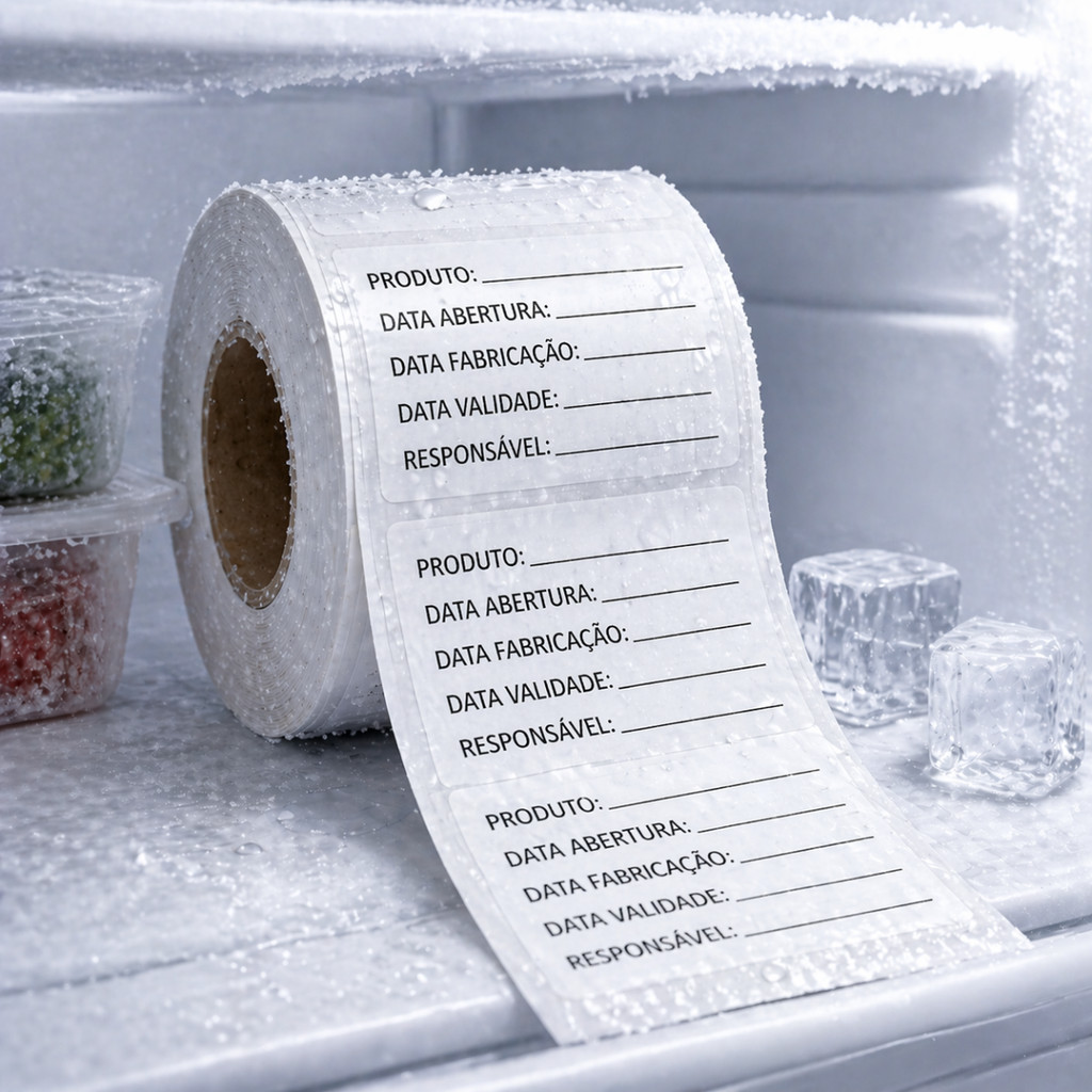 Kit Etiqueta Anvisa 2500 unidades BOPP 60x40 validade alimentos marmitex delivery freezer