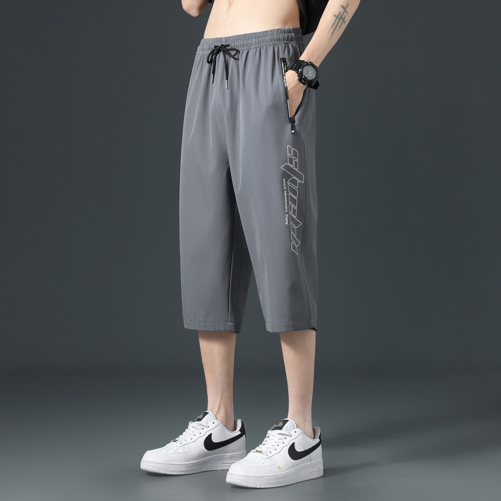 Shopping contador na moda fino solto em linha reta calças cortadas dos homens solto estudante Casual Shorts esportes cal