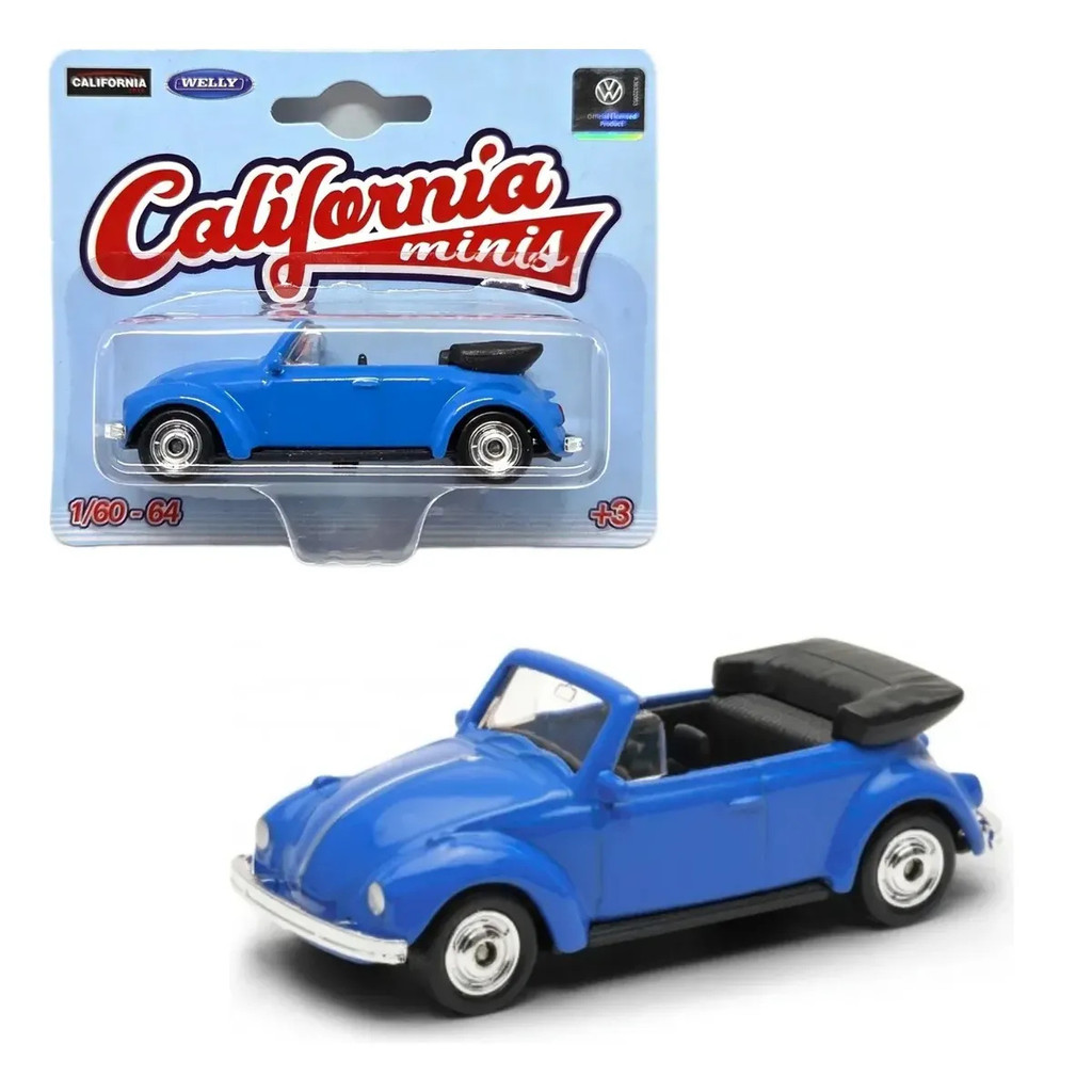 Miniatura Carrinho Fusca Conversível Nacional 1/64 Welly