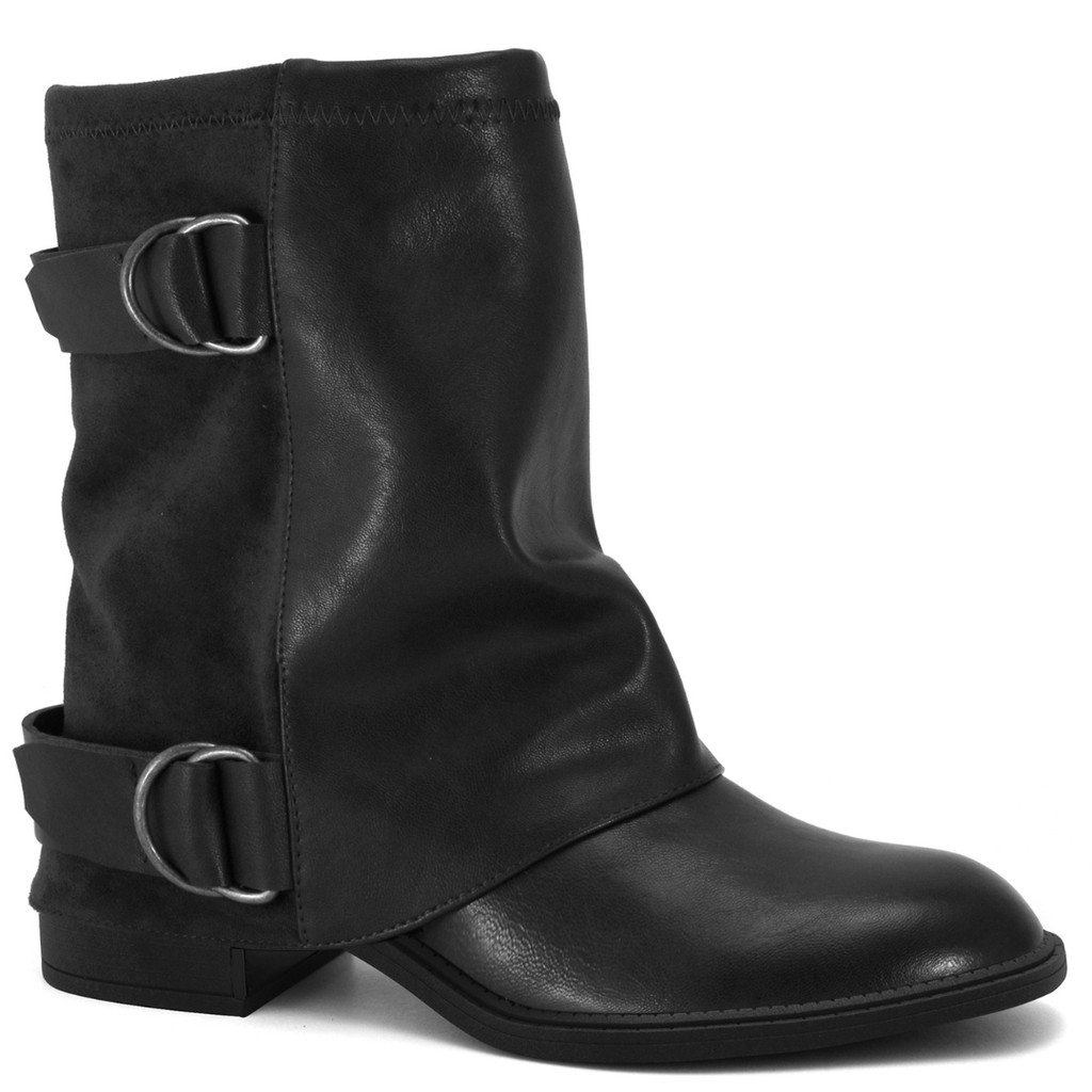 Bota Feminina Cano Curto Capa Sobreposta Salto Baixo Ramarim 2665136
