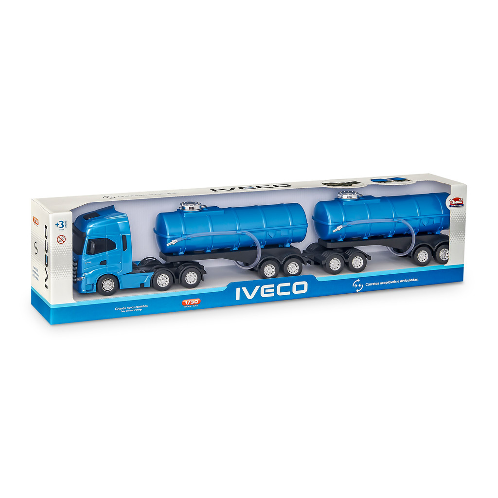Caminhão Miniatura Iveco S-Way Rodotrem Tanque Colecionável Brinquedo Infantil Colecionadores
