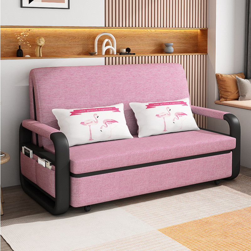 Sofá-cama multifuncional dobrável para apartamentos pequenos, cama retrátil moderna com tecido removível e lavável, sofá