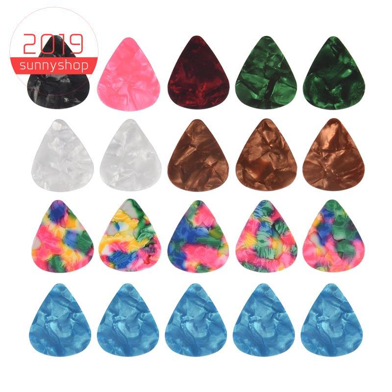 [Bestseller S] 20 Peças Palhetas De Guitarra Finas De Celulóide Coloridas 0.46 Mm/0.71 Cor Aleatória