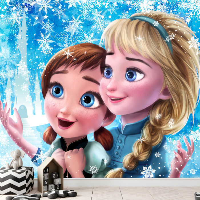 Papel de Parede Frozen Baby Céu Congelado - Adesivo de Parede Decorativo Autocolante