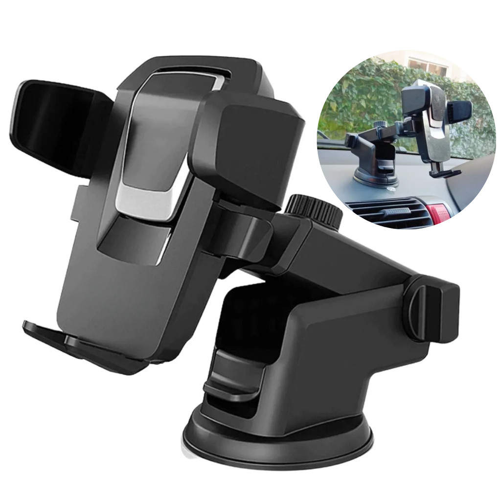 Suporte de Celular GPS Carro Resistente Ajuste Rotação 360 Base