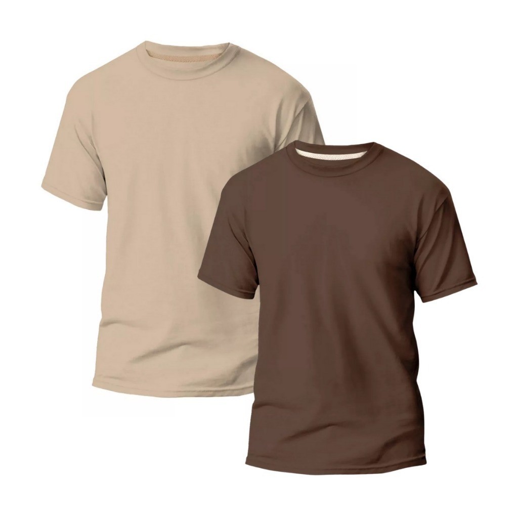 Kit 2 Camisetas 100% Algodão Premium Camisa Lisa Unissex Básica Macia Malha Penteada Diversas Cores