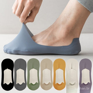 5 Pares de Meias Masculinas de Verão Ultra-Finas e Respiráveis de Seda 9CJY