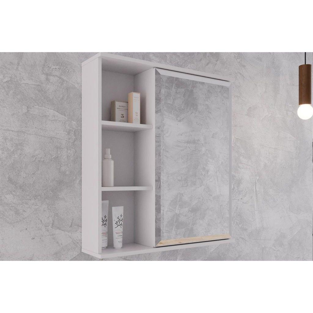 Espelheira de Banheiro Treviso Parede 56X63 Branco - MGM
