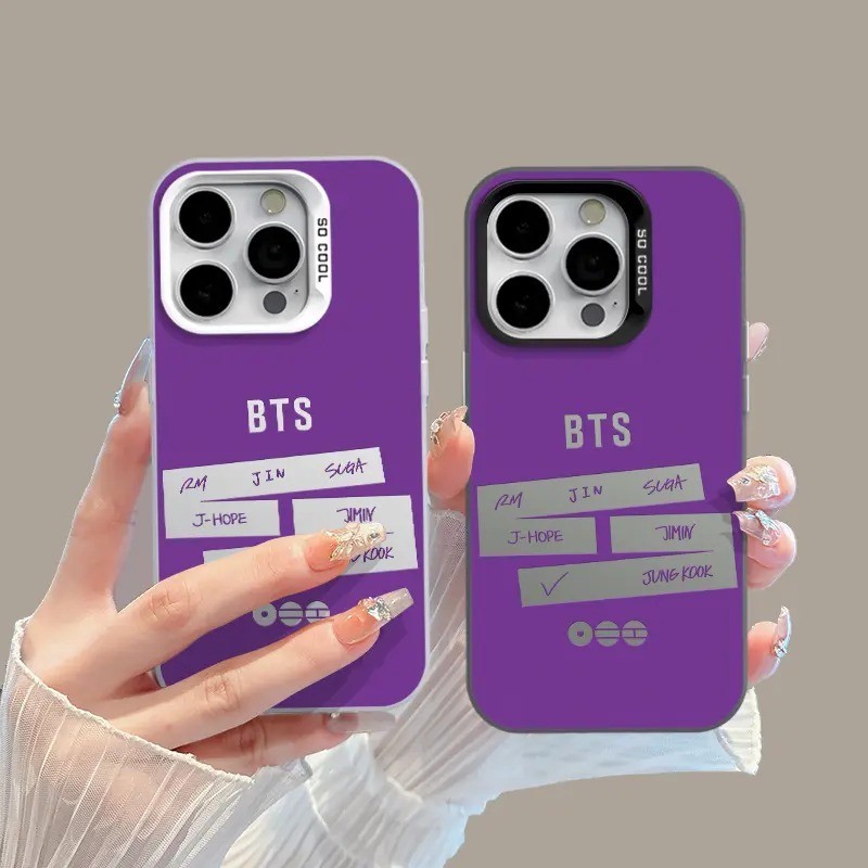 Capinha de Base roxa minimalista estilo BTS Adequado Para iPhone 17 11 12 13 15 14 16 Pro Max XR XS Max Capa TPUchoque