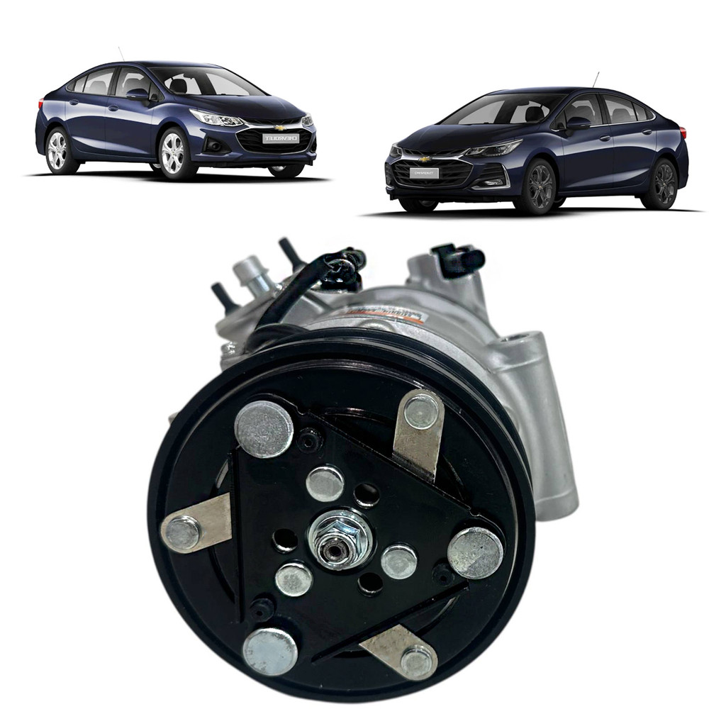 COMPRESSOR GM CRUZE 3 PASSANTES 1.4 TURBO 2017 > 2020 POLIA 5PK 12V