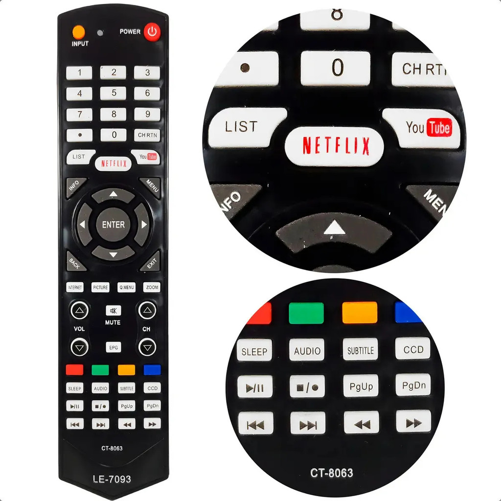 Controle Remoto Sky Lelong Compatível Semp Toshiba Smart Led