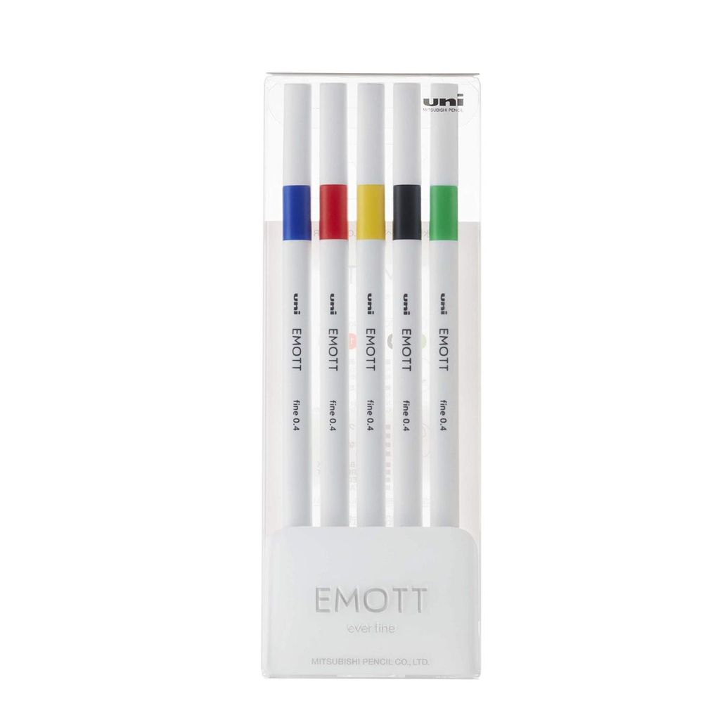 Caneta Extra Fina Fine Line Uniball Emott Fine Estojo Com 5