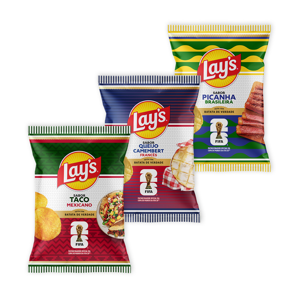 Kit Batata Chips Lays COPA 3 Sabores