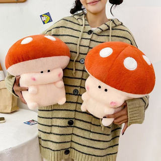 Adorável brinquedo de pelúcia em forma de cogumelo, um companheiro reconfortante e curativo, almofada de cogumelo super