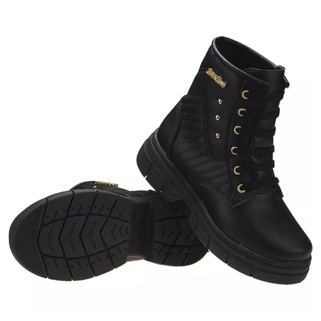 Bota Coturno Infantil Menina Tratorada Estilo Blogueira Confortável Stilo Rosê - 2550