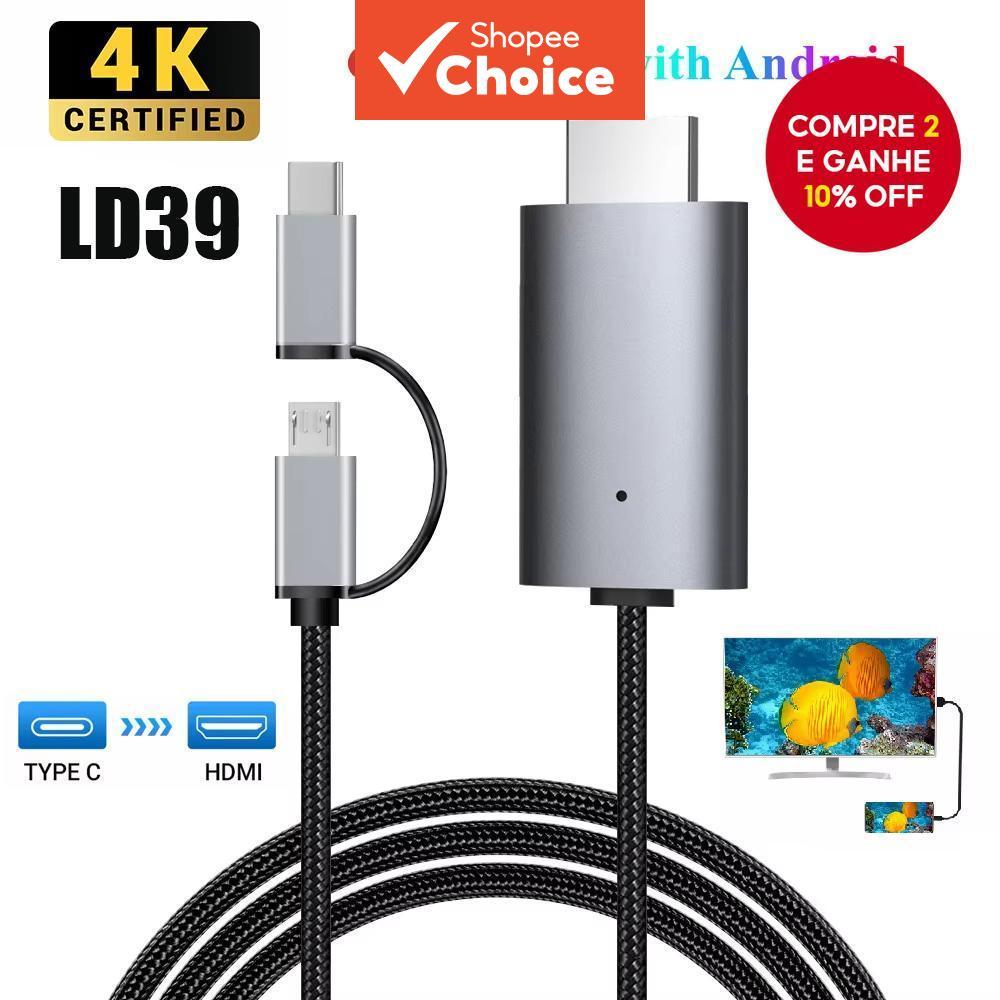 LD39 HD USB-C Micro Para HDMI Streaming Cable Display Stick Dongle Telefone TV Pro