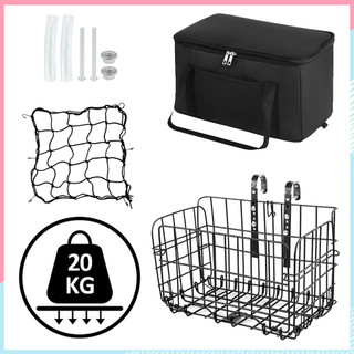 Cesta De Bicicleta,Cesta De Bicicleta Dobrável Com Bolsa De Forro E Rede De Carga,Suporte De Carga De Bicicleta Traseira