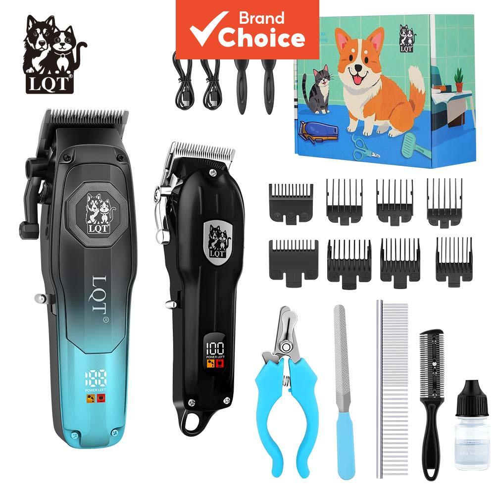 Kit Profissional de Tosa para Cães e Gatos LQT - Máquina de Tosa Sem Fio, Silenciosa, com Display LCD, 2 Máquinas,