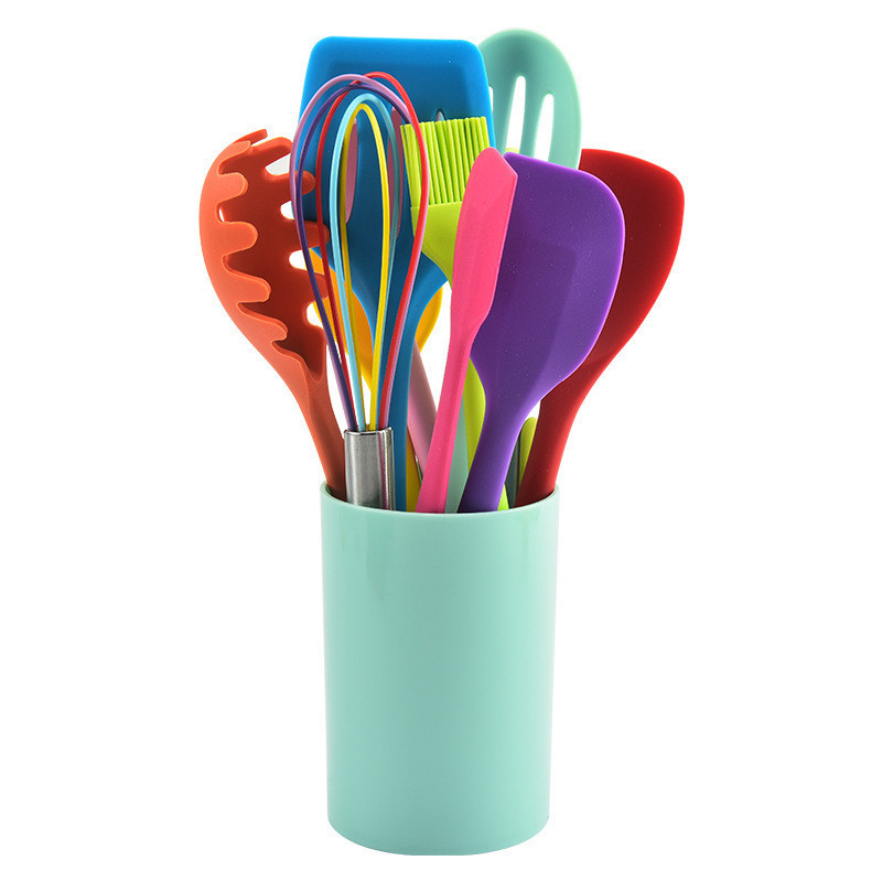 Conjunto de utensílios de cozinha de silicone conjunto de 12 peças antiaderente espátula de cozinha colher antiaderente 