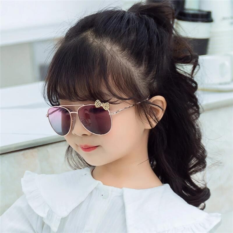 Óculos de Sol Infantis Fofos com Armação de Metal, Óculos de Sol para Crianças, Óculos de Moda para Meninas, Óculos para